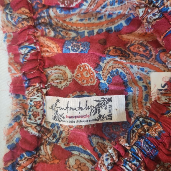 Nwot freePeople Sundown Rust Red Paisley Print Off-the-Shoulder Bodysuit sz-M - Picture 5 of 9